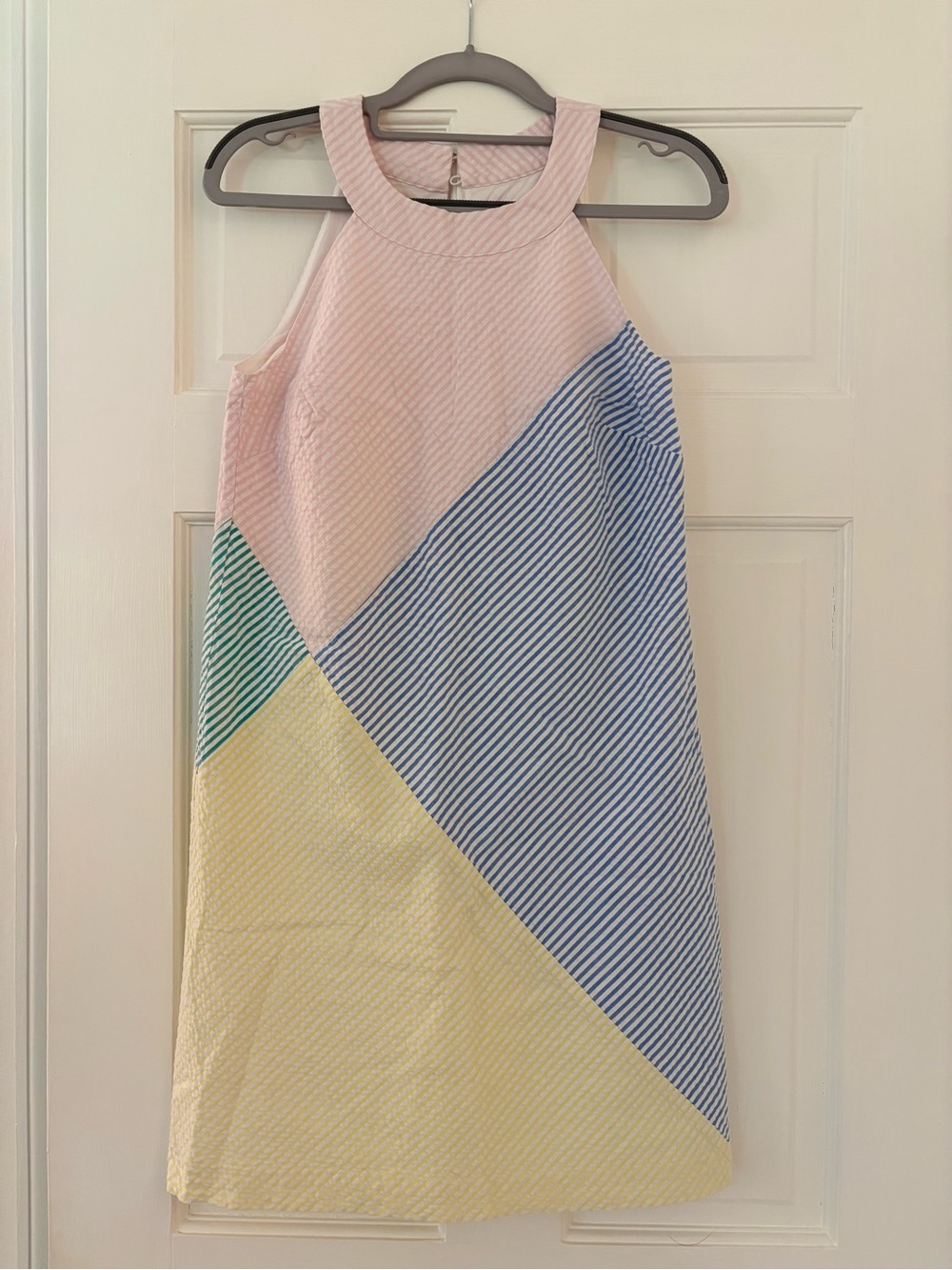 Vineyard Vines Seersucker Colorblock Mini Dress - Pink, Blue, Yellow, Green